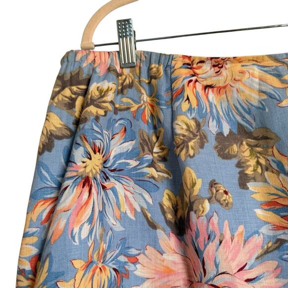Talbot's Petites Sz 16W Linen Skirt Floral Spring Office - Picture 9 of 13